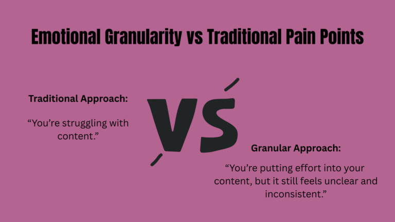 emotional granularity vs. traditional pain points